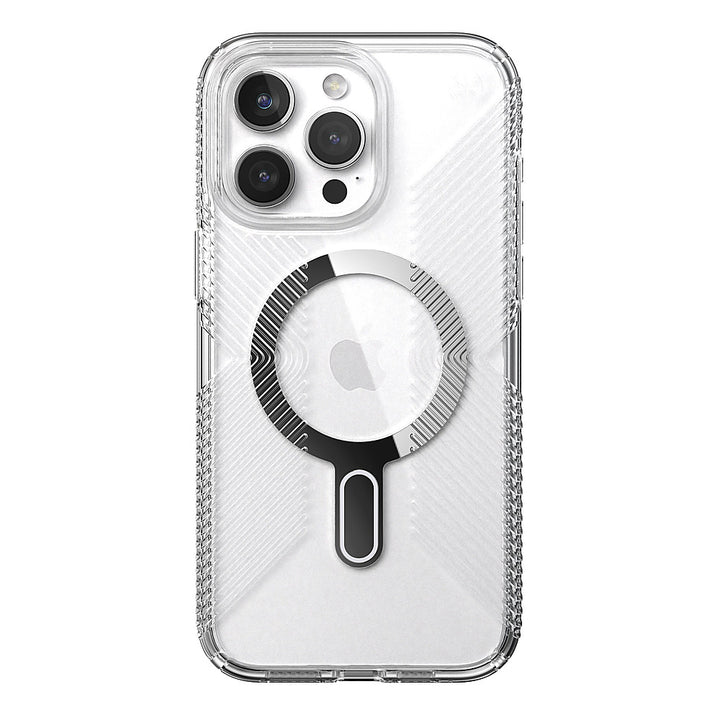 Speck - Presidio Perfect-Clear Grip ClickLock Case with MagSafe for Apple iPhone 15 Pro Max - Clear/Chrome_0