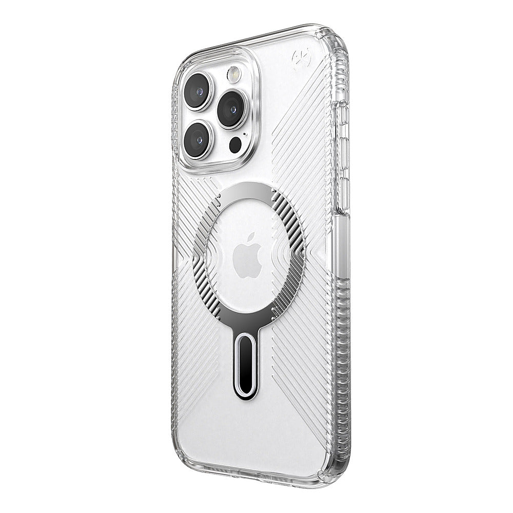 Speck - Presidio Perfect-Clear Grip ClickLock Case with MagSafe for Apple iPhone 15 Pro Max - Clear/Chrome_2