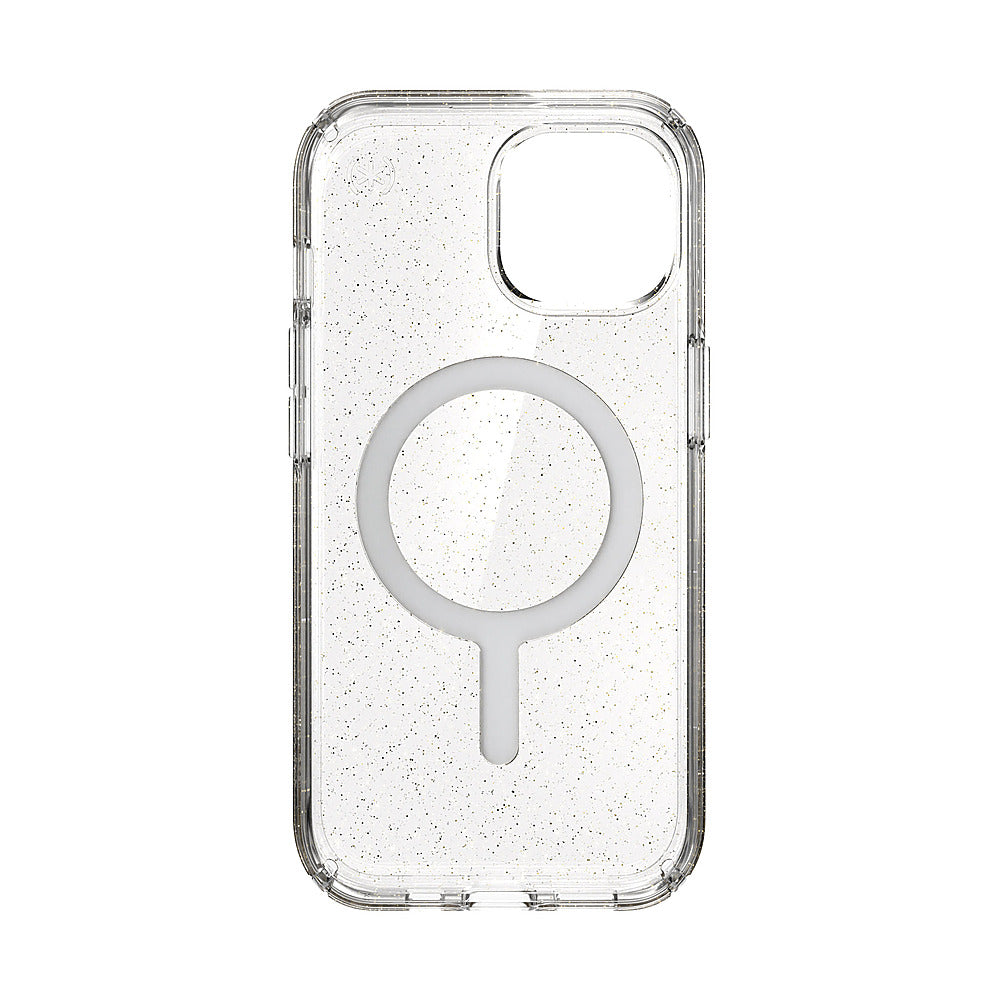 Speck - Presidio Lux Case with MagSafe for Apple iPhone 15/14/13 - Clear/Gold Glitter_6