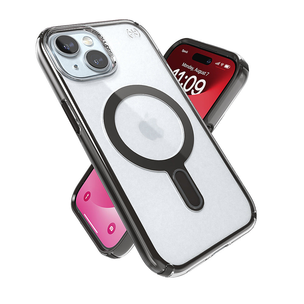 Speck - Presidio Perfect-Clear ClickLock Case with MagSafe for Apple iPhone 15/14/13 - Clear/Black_3
