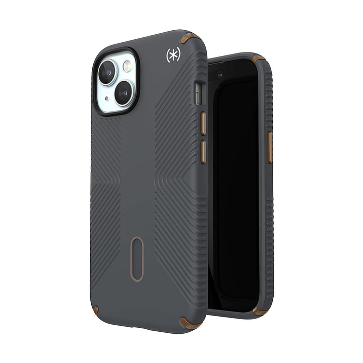 Speck - Presidio2 Grip ClickLock Case with MagSafe for Apple iPhone 15/14/13 - Charcoal Gray_5