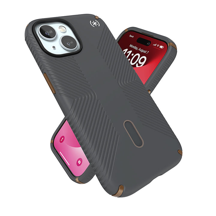 Speck - Presidio2 Grip ClickLock Case with MagSafe for Apple iPhone 15/14/13 - Charcoal Gray_3