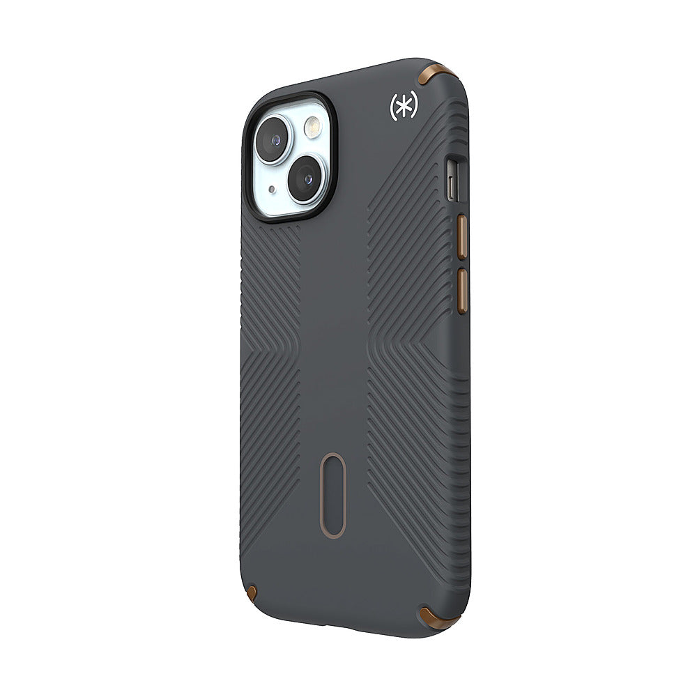 Speck - Presidio2 Grip ClickLock Case with MagSafe for Apple iPhone 15/14/13 - Charcoal Gray_2