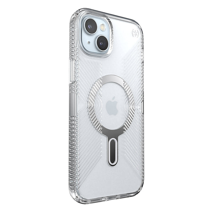 Speck - Presidio Perfect-Clear Grip ClickLock Case with MagSafe for Apple iPhone 15 Plus/14 Plus - Clear/Chrome_1