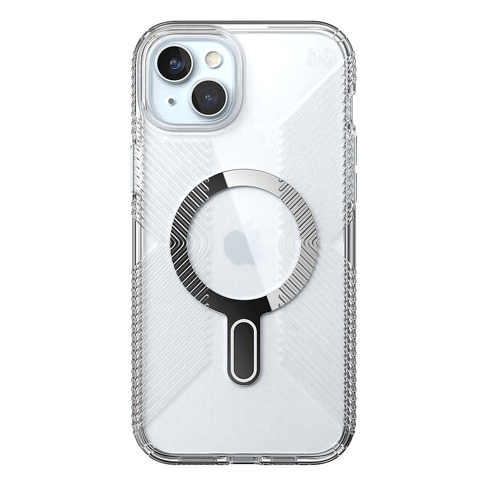 Speck - Presidio Perfect-Clear Grip ClickLock Case with MagSafe for Apple iPhone 15 Plus/14 Plus - Clear/Chrome_0
