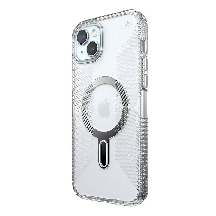 Speck - Presidio Perfect-Clear Grip ClickLock Case with MagSafe for Apple iPhone 15 Plus/14 Plus - Clear/Chrome_2