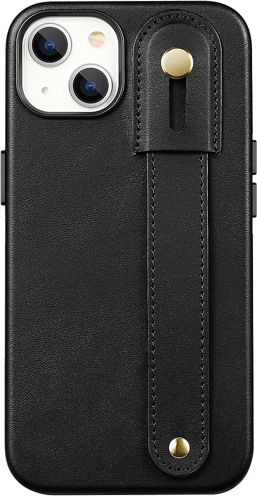 SaharaCase - FingerGrip Series Leather Case with Magsafe for Apple iPhone 15 - Black_0