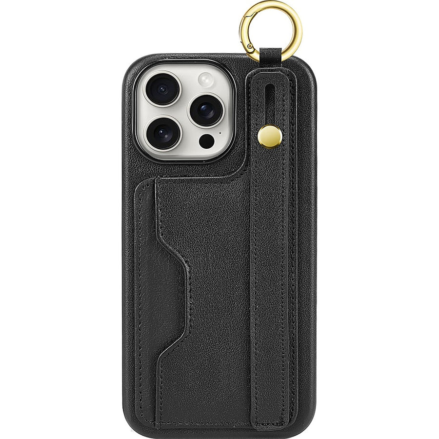 SaharaCase - FingerGrip Series Wallet Case for Apple iPhone 15 Pro Max - Black_0