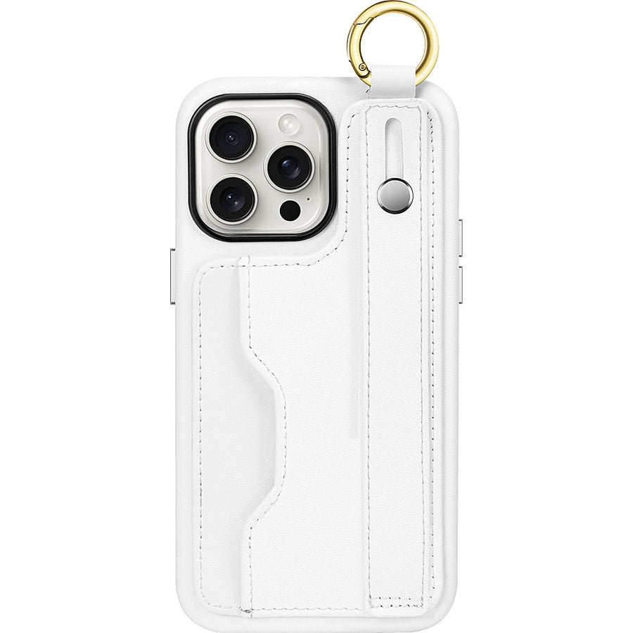 SaharaCase - FingerGrip Series Wallet Case for Apple iPhone 15 Pro Max - White_0