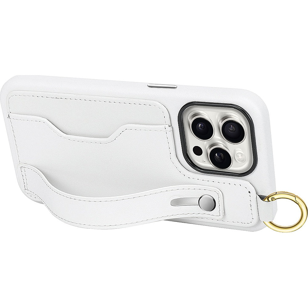 SaharaCase - FingerGrip Series Wallet Case for Apple iPhone 15 Pro Max - White_3