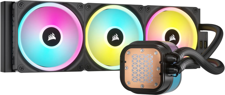 CORSAIR - iCUE LINK H150i QX RGB LED 360mm Radiator Liquid Cooler (3 120mm Core Fans with 2.1" IPS LCD Screen - Black_5