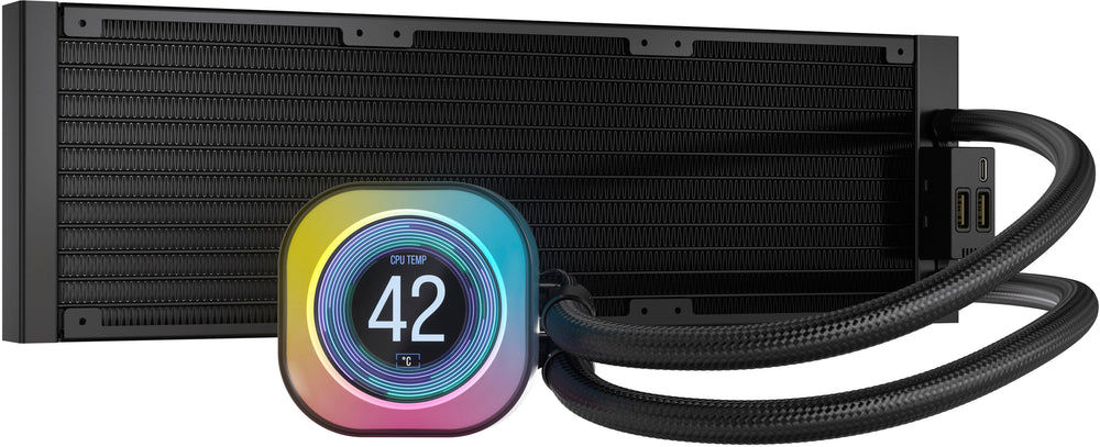 CORSAIR - iCUE LINK H150i QX RGB LED 360mm Radiator Liquid Cooler (3 120mm Core Fans with 2.1" IPS LCD Screen - Black_1