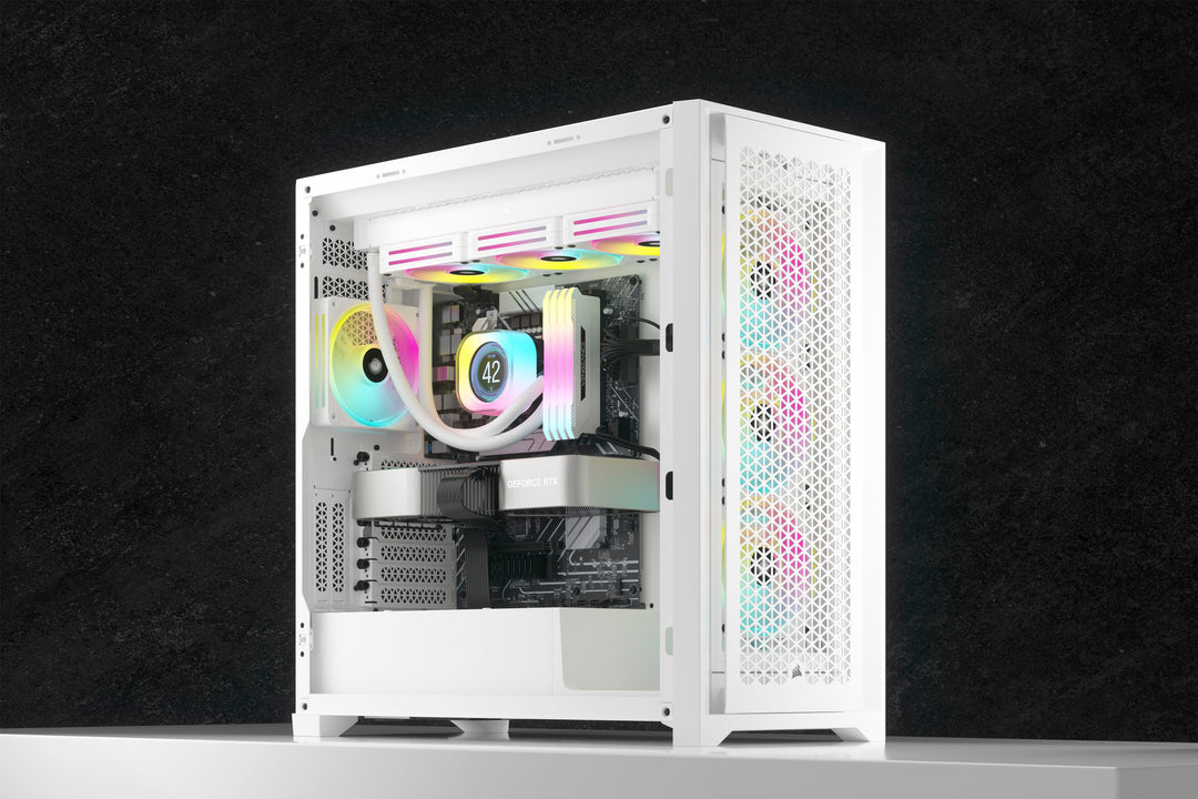 CORSAIR - iCUE LINK H150i QX RGB LED 360mm Radiator Liquid Cooler (3 120mm Core Fans with 2.1" IPS LCD Screen - White_4