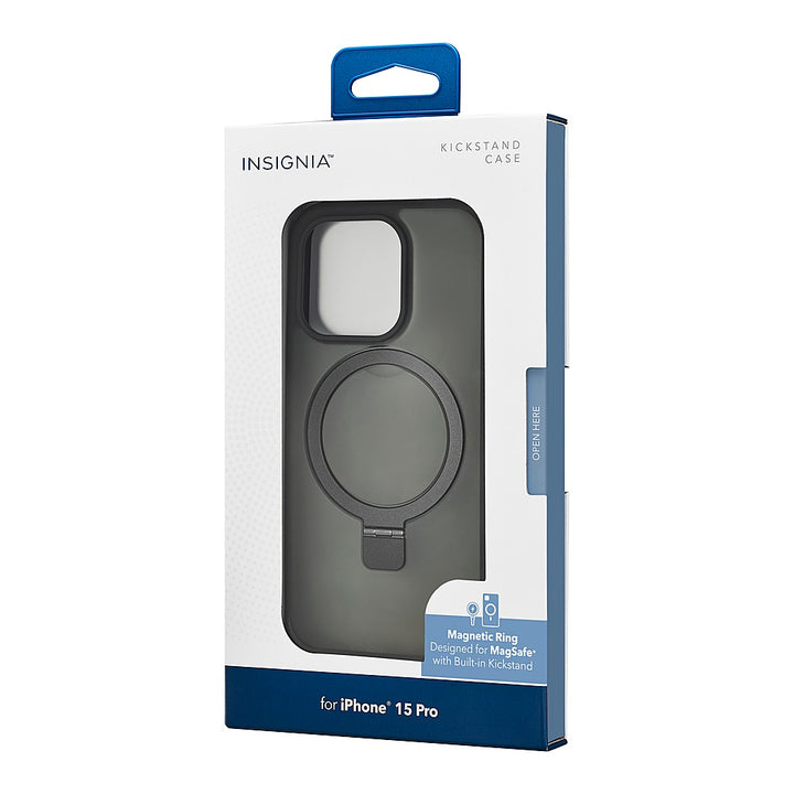 Insignia™ - Hard-Shell Case with MagSafe Kickstand for iPhone 15 Pro - Black_6