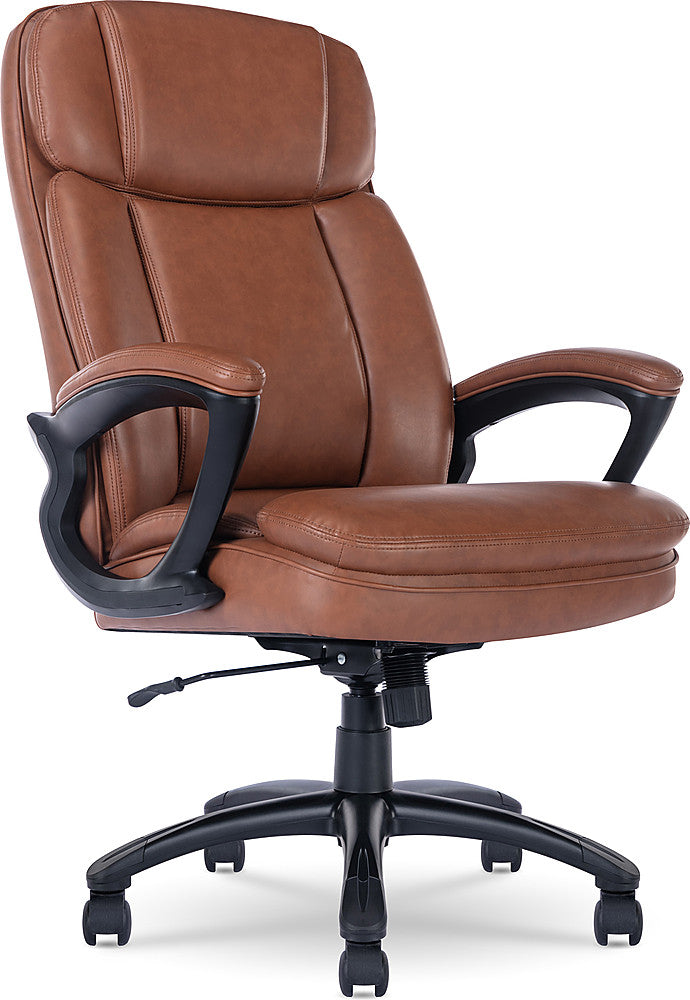 Serta - Fairbanks Bonded Leather Big and Tall Executive Office Chair - Cognac_0