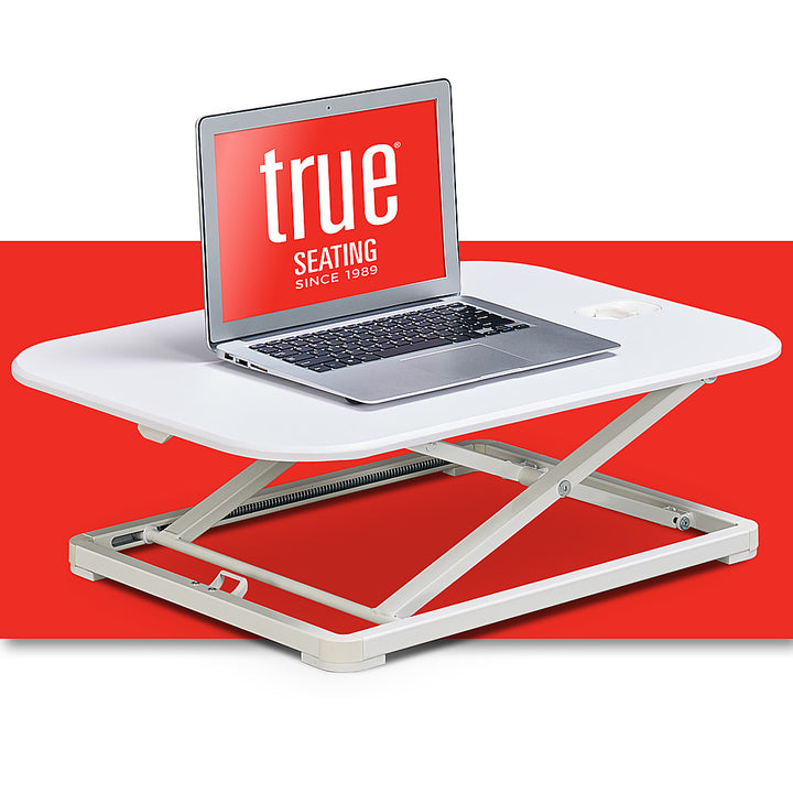 True Seating - Ergonomic 5-Level Height Adjustable Sit-to-Stand Laptop or Monitor Riser - White_5