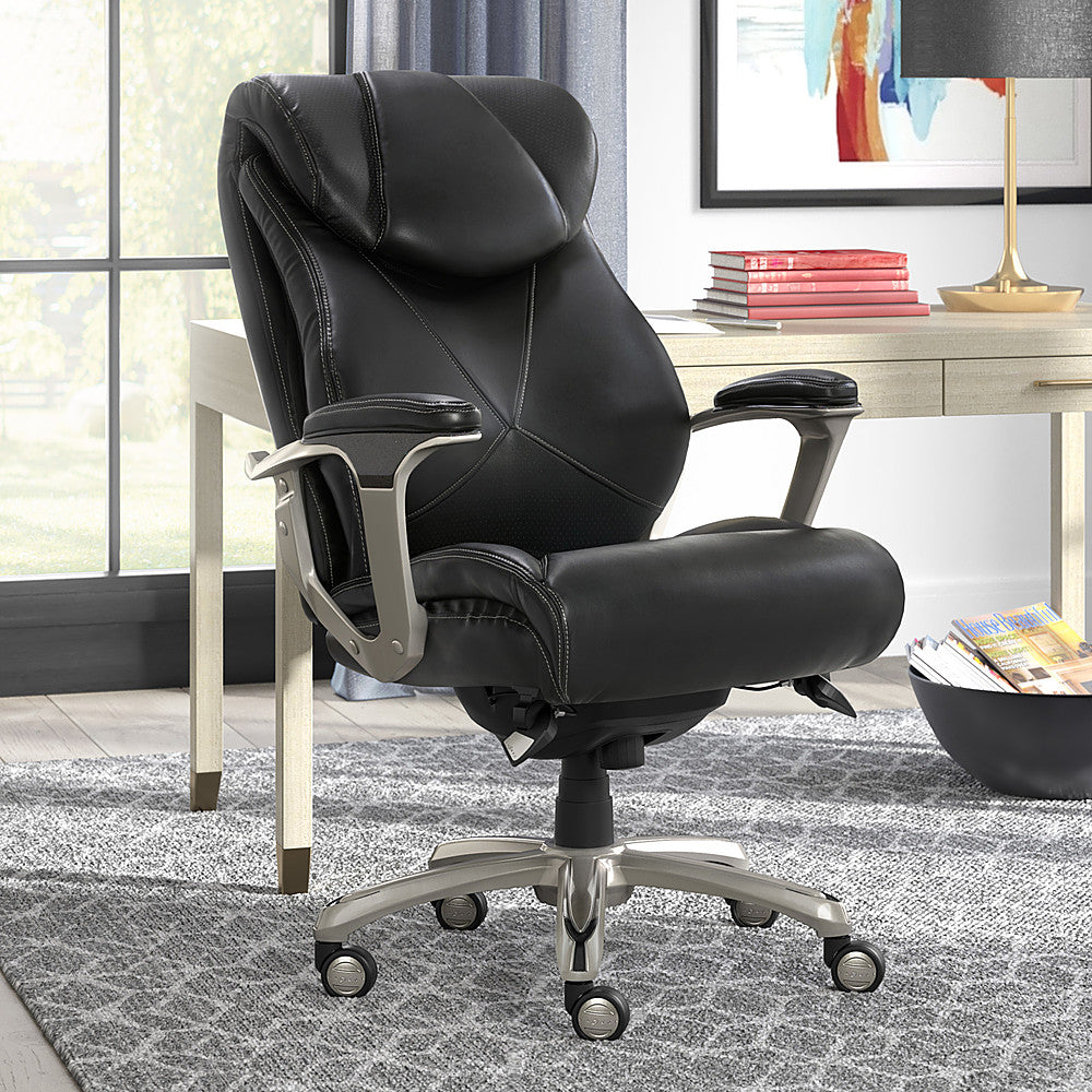 La-Z-Boy - Cantania Bonded Leather Executive Office Chair - Black_1