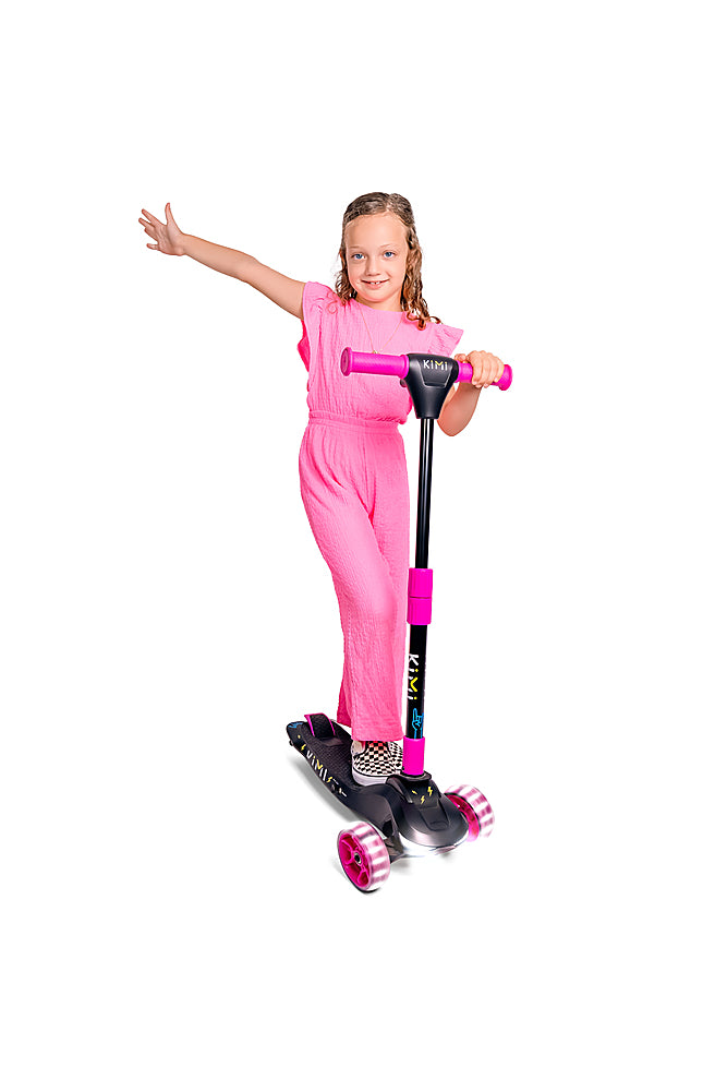 KIMI - ICON Kid's Electric Folding Scooter w/ 10 miles Max Range & 5 Mph Max Speed - Pink_7