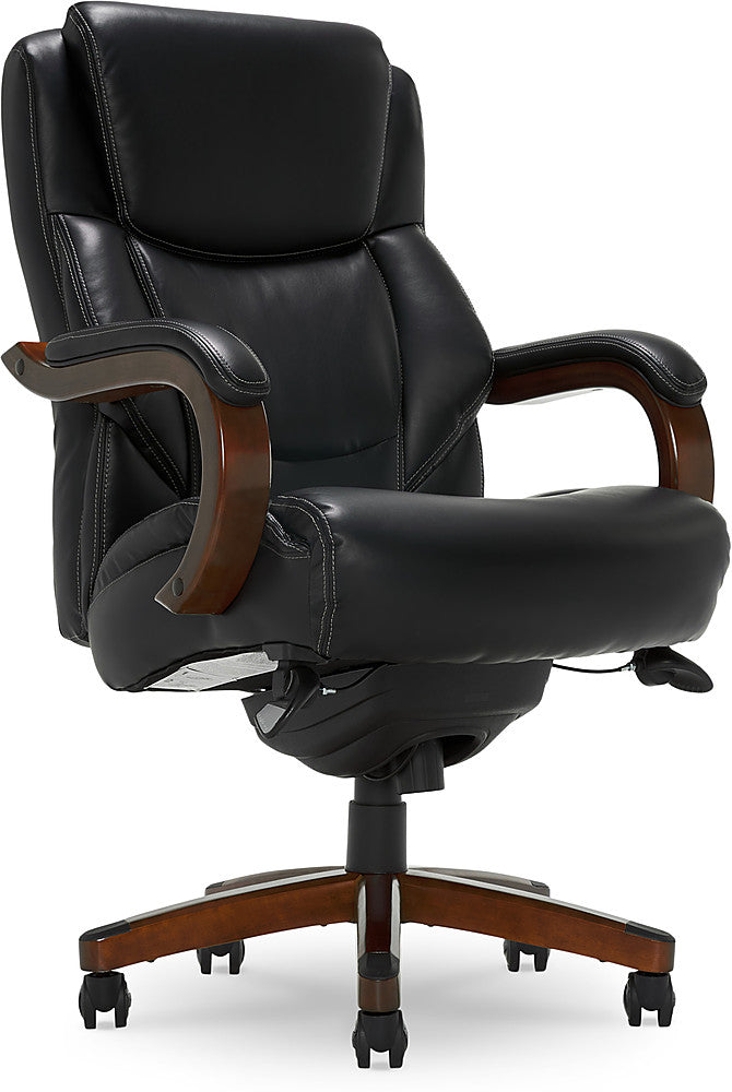 La-Z-Boy - Delano Big & Tall Bonded Leather Executive Chair - Jet Black/Mahogany_0