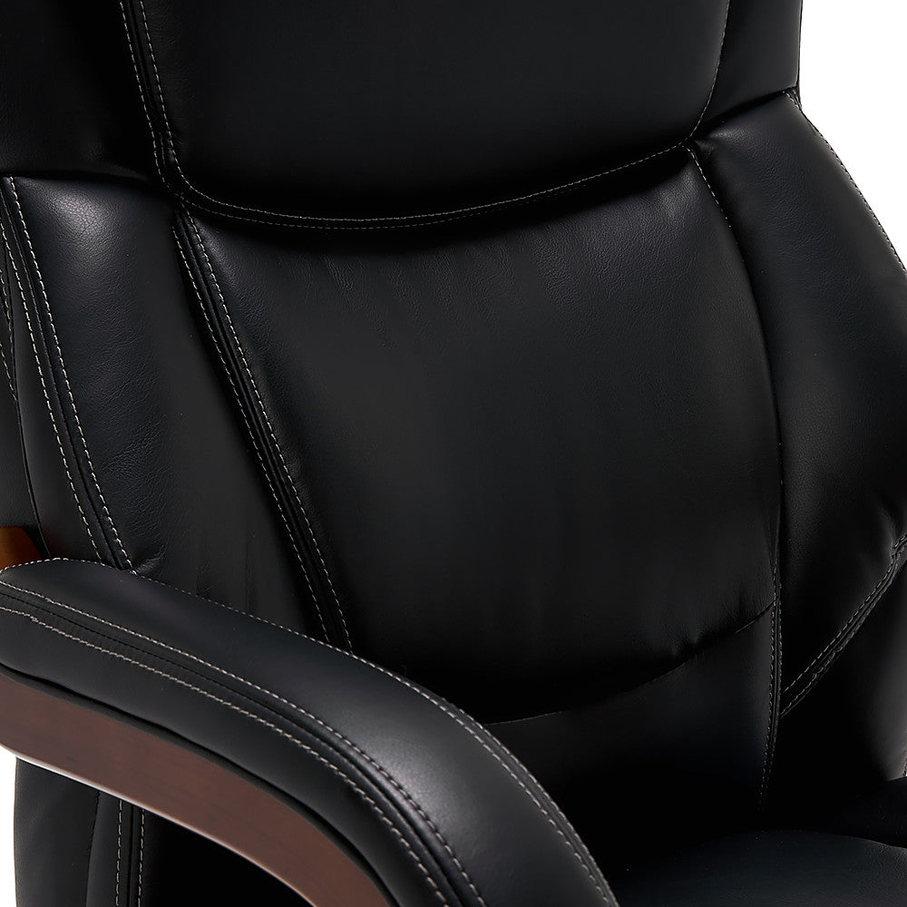 La-Z-Boy - Delano Big & Tall Bonded Leather Executive Chair - Jet Black/Mahogany_13