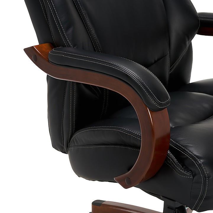 La-Z-Boy - Delano Big & Tall Bonded Leather Executive Chair - Jet Black/Mahogany_10