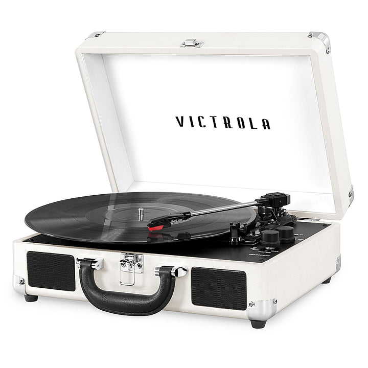 Victrola - Journey Bluetooth Suitcase Record Player with 3-speed Turntable - White_0