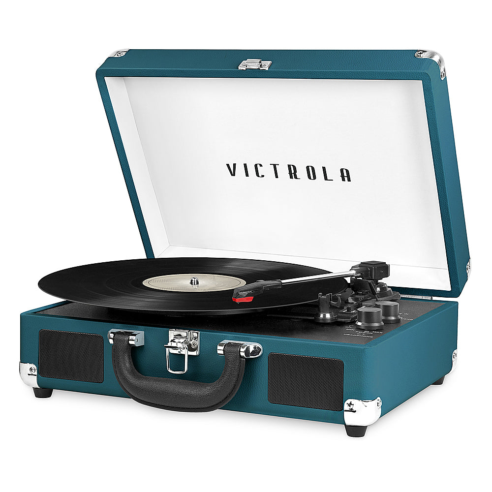 Victrola - Journey Bluetooth Suitcase Record Player with 3-speed Turntable - Blue Coral_0