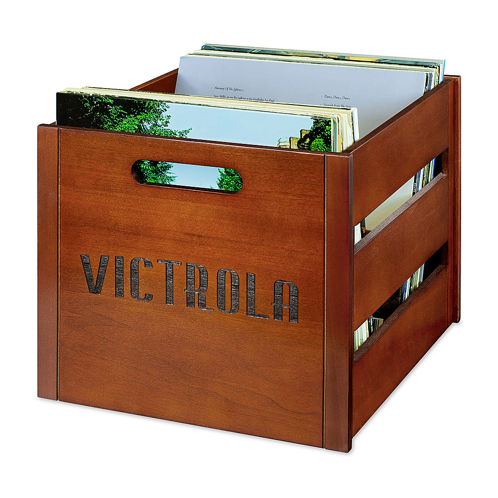 Victrola - Wooden Vinyl Record Crate - Mahogany_0