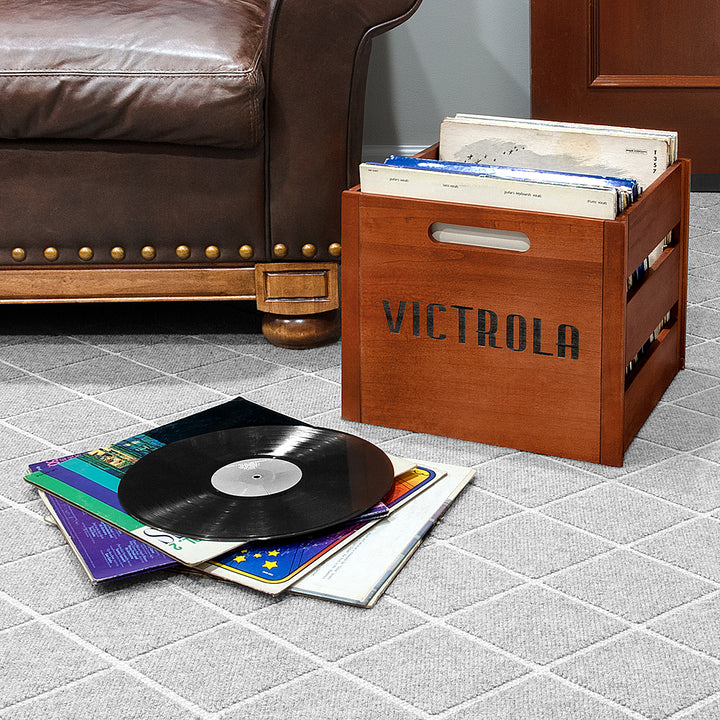 Victrola - Wooden Vinyl Record Crate - Mahogany_2