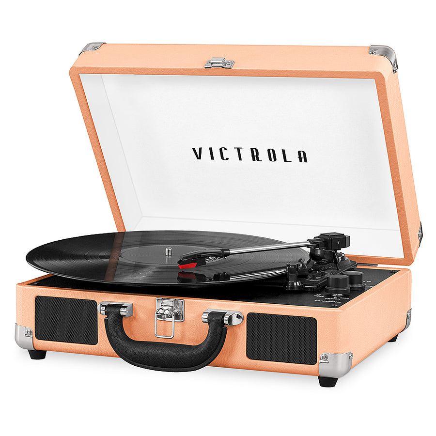 Victrola - Journey Bluetooth Suitcase Record Player with 3-speed Turntable - Peach_0