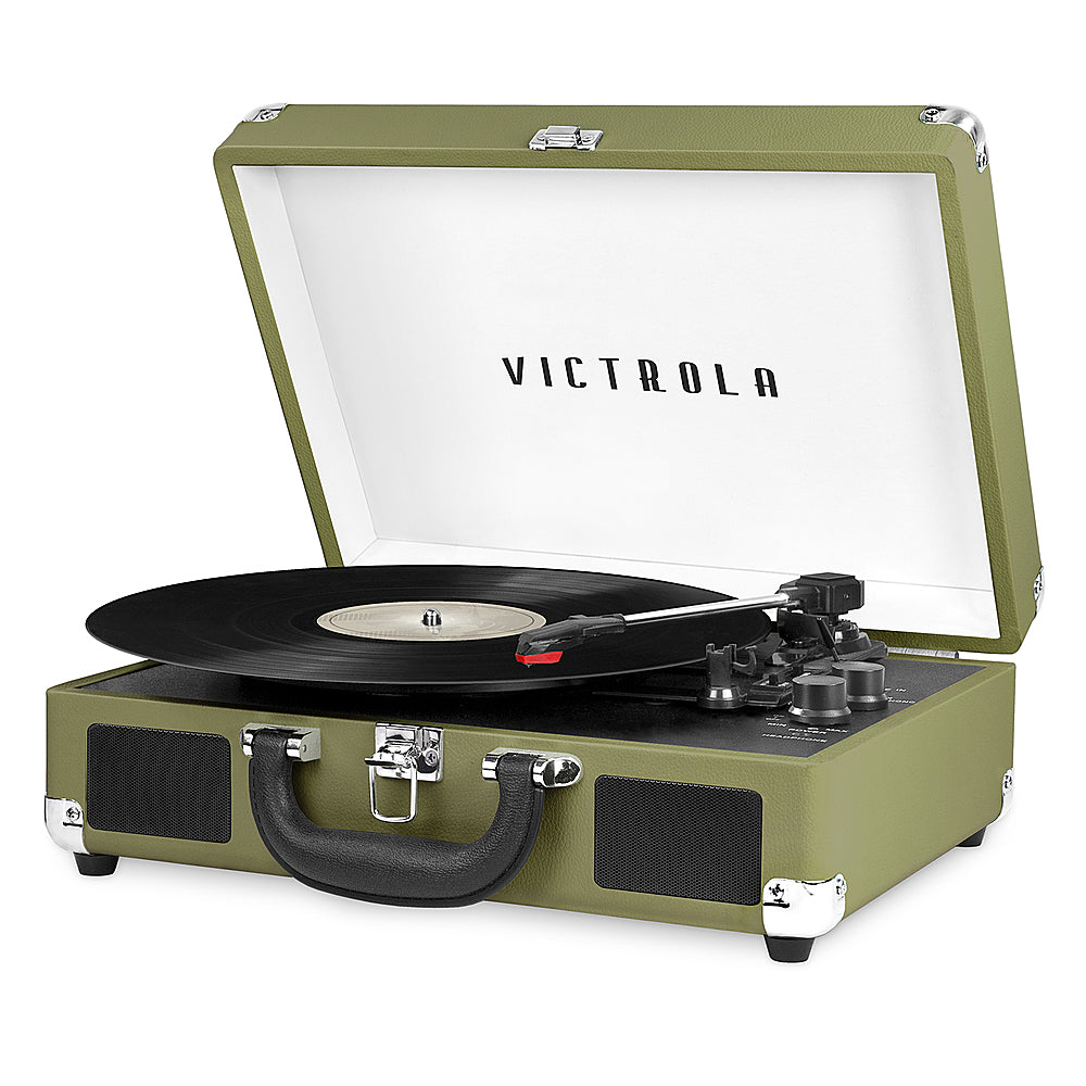 Victrola - Journey Bluetooth Suitcase Record Player with 3-speed Turntable - Green Olive_0