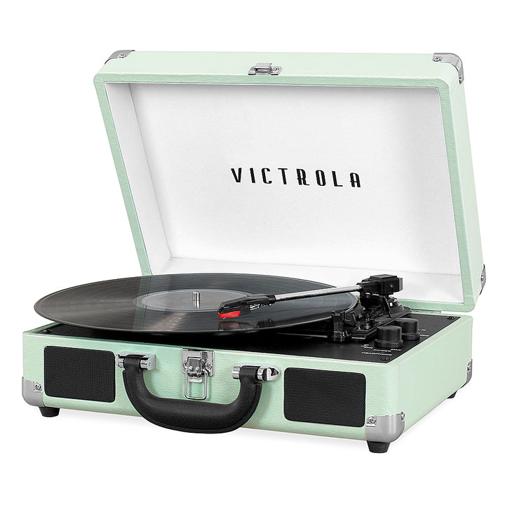 Victrola - Journey Bluetooth Suitcase Record Player with 3-speed Turntable - Hint of Mint_0