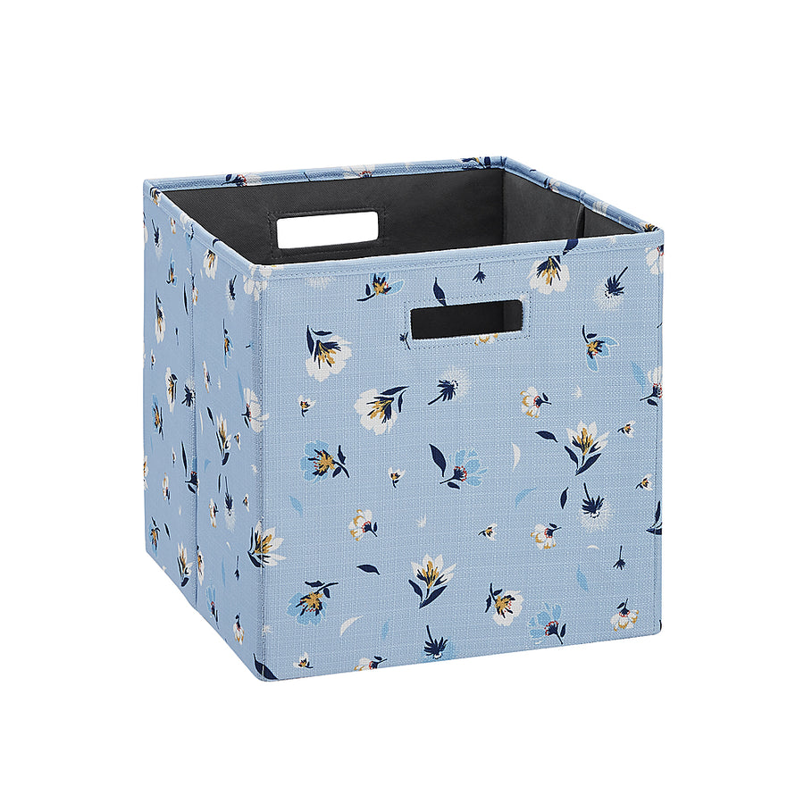 Linon Home Décor - Chabis Foldable Fabric Storage Bins, Set of Two - Blue Multicolor Daisy Pattern_0