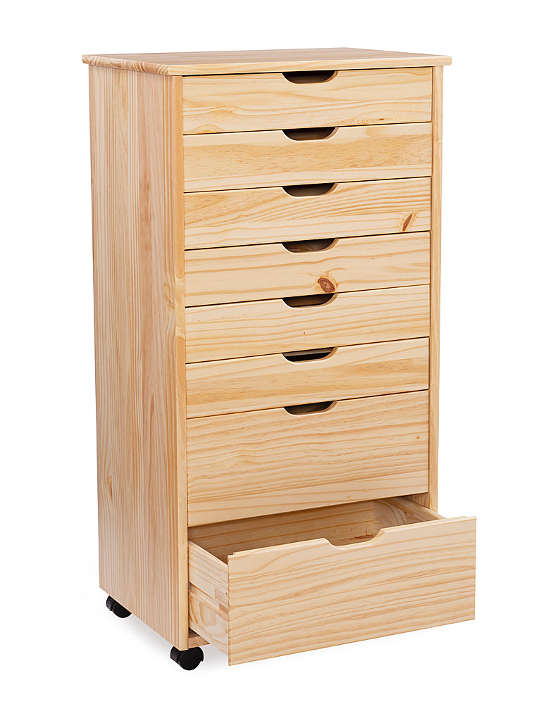 Linon Home Décor - Monte Eight-Drawer Rolling Storage Cart - Natural_13