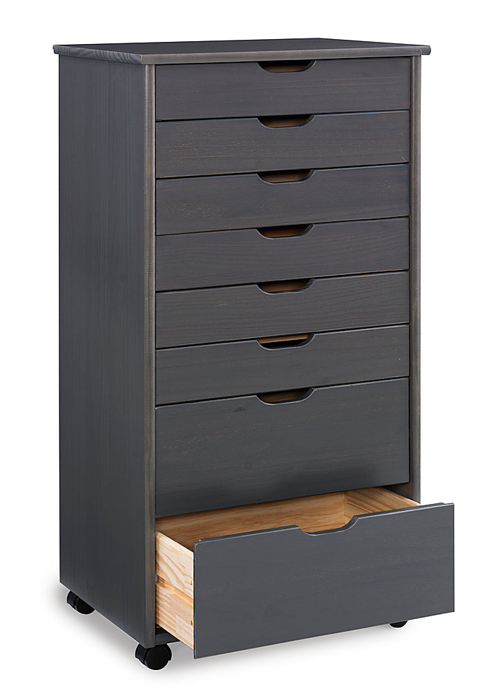Linon Home Décor - Monte Eight-Drawer Rolling Storage Cart - Gray_12
