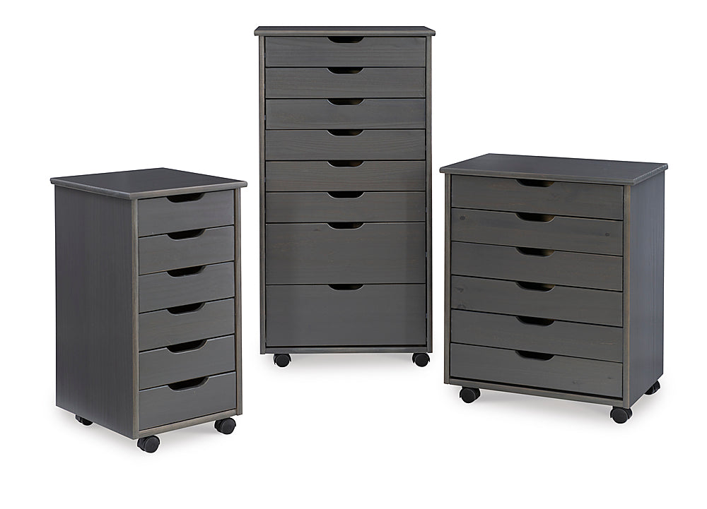 Linon Home Décor - Monte Eight-Drawer Rolling Storage Cart - Gray_7