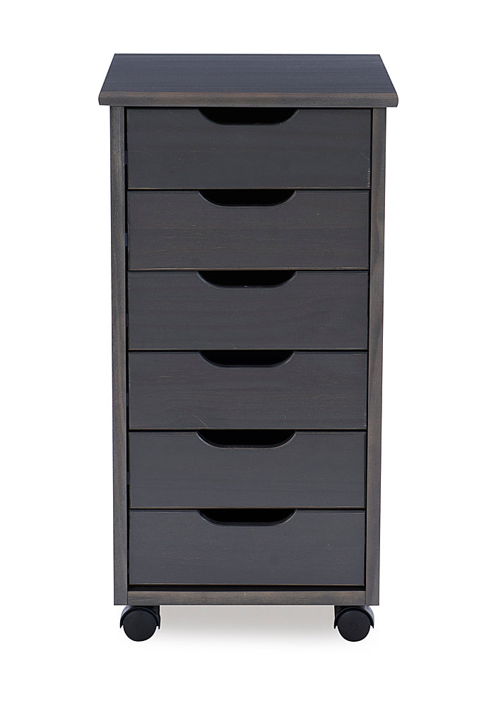 Linon Home Décor - Monte Six-Drawer Rolling Storage Cart - Gray_1