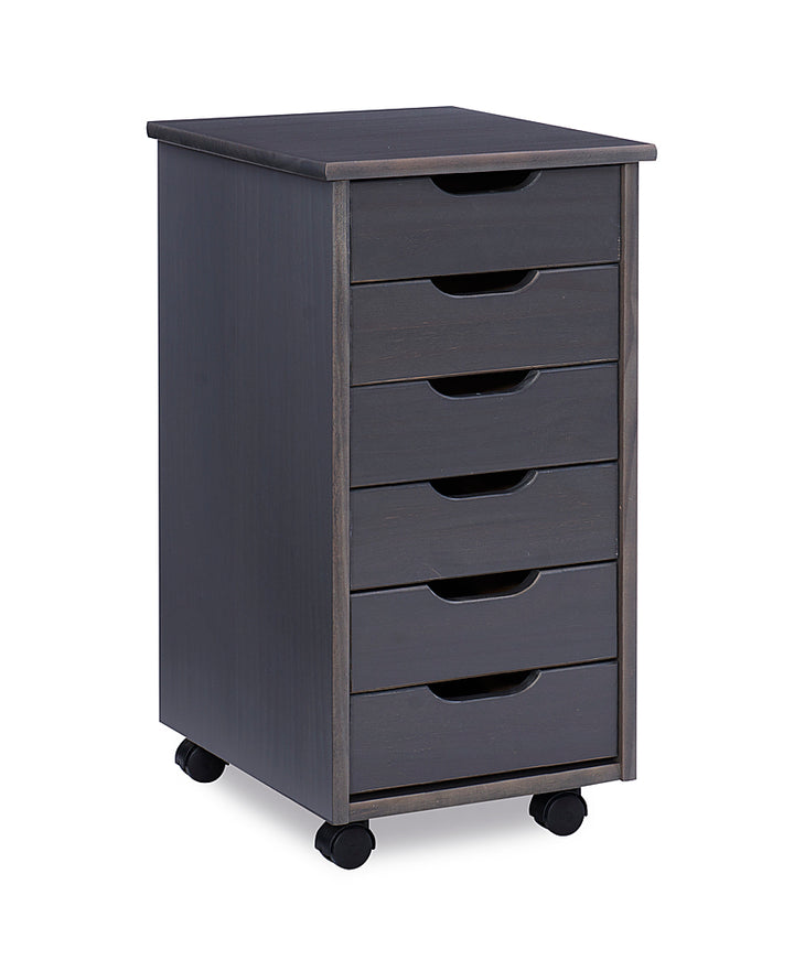 Linon Home Décor - Monte Six-Drawer Rolling Storage Cart - Gray_0