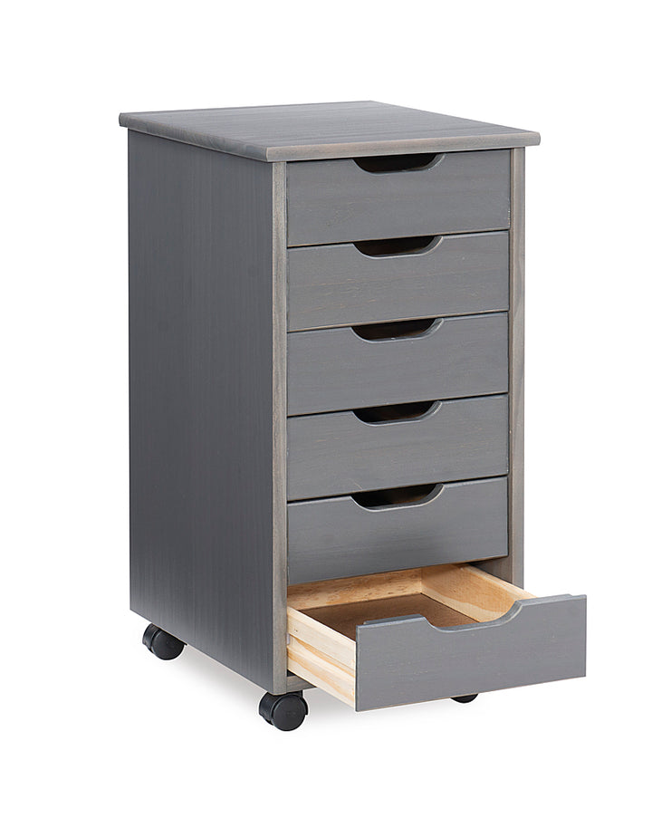 Linon Home Décor - Monte Six-Drawer Rolling Storage Cart - Gray_14