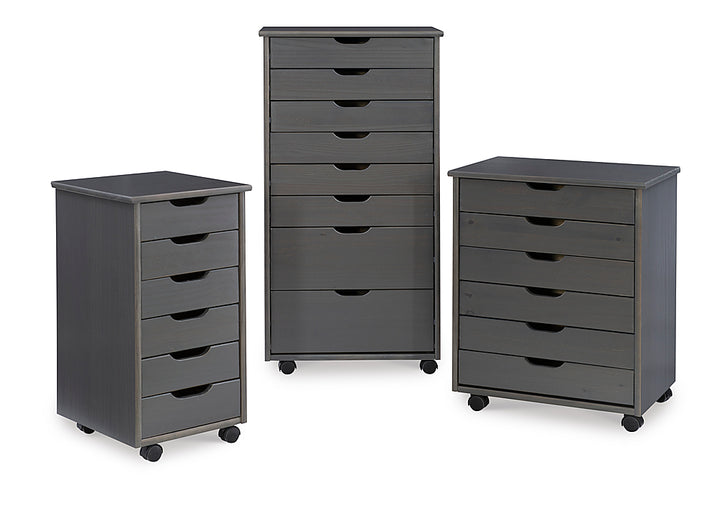 Linon Home Décor - Monte Six-Drawer Rolling Storage Cart - Gray_10