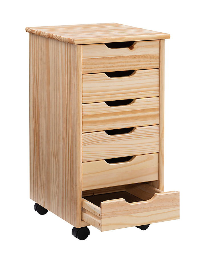 Linon Home Décor - Monte Six-Drawer Rolling Storage Cart - Natural_17