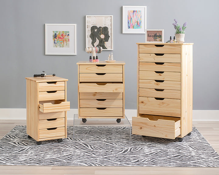 Linon Home Décor - Monte Six-Drawer Rolling Storage Cart - Natural_4