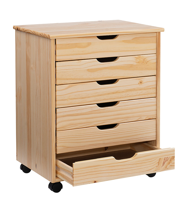 Linon Home Décor - Monte Wide Six-Drawer Rolling Storage Cart - Natural_13