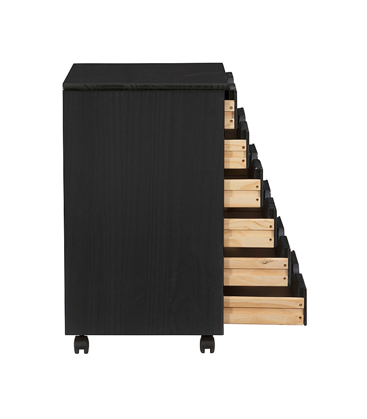 Linon Home Décor - Monte Wide Six-Drawer Rolling Storage Cart - Black_22