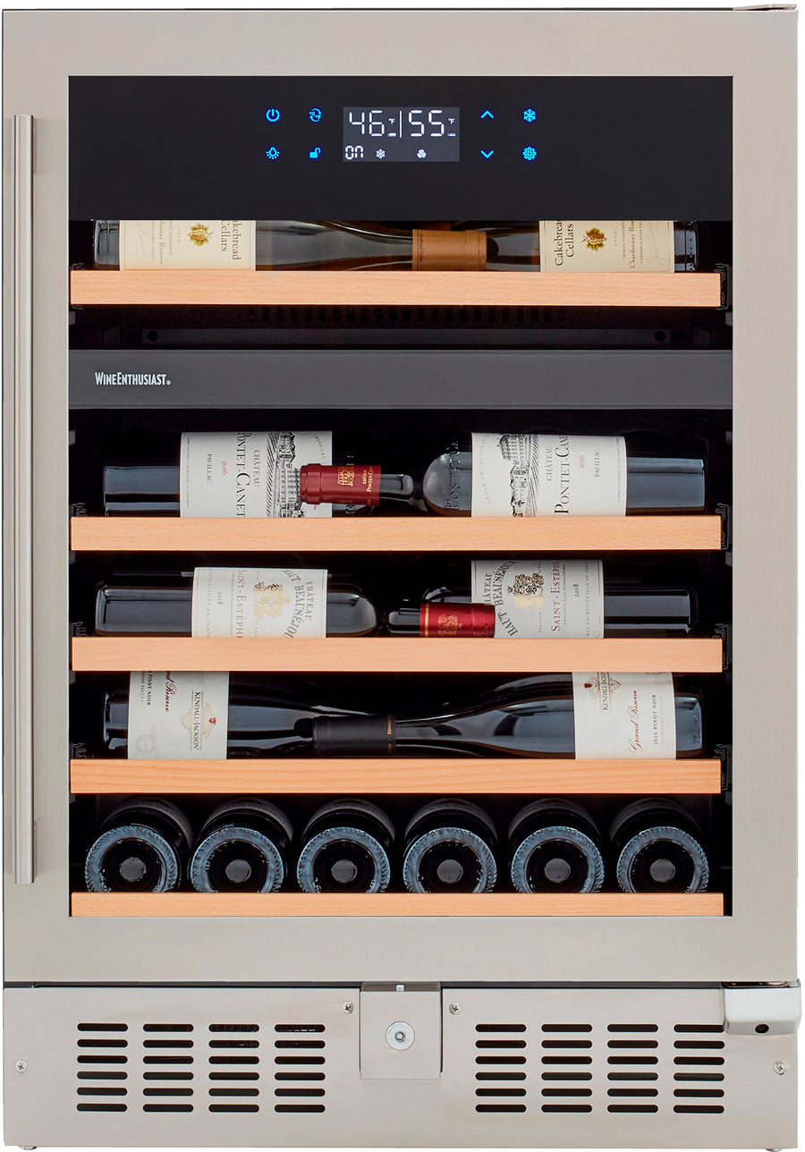 Wine Enthusiast - SommSeries2 46 Bottle Dual Zone with VinoView Display Shelving - Stainless Steel_0