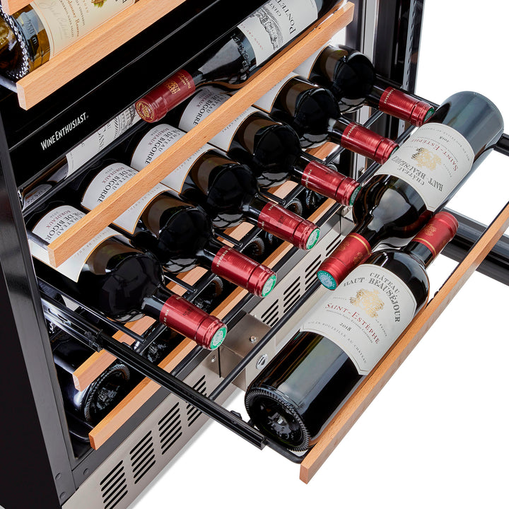 Wine Enthusiast - SommSeries2 46 Bottle Dual Zone with VinoView Display Shelving - Stainless Steel_3
