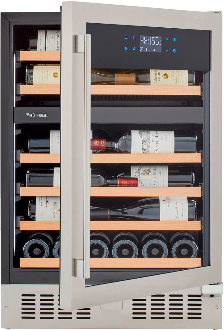 Wine Enthusiast - SommSeries2 46 Bottle Dual Zone with VinoView Display Shelving - Stainless Steel_2