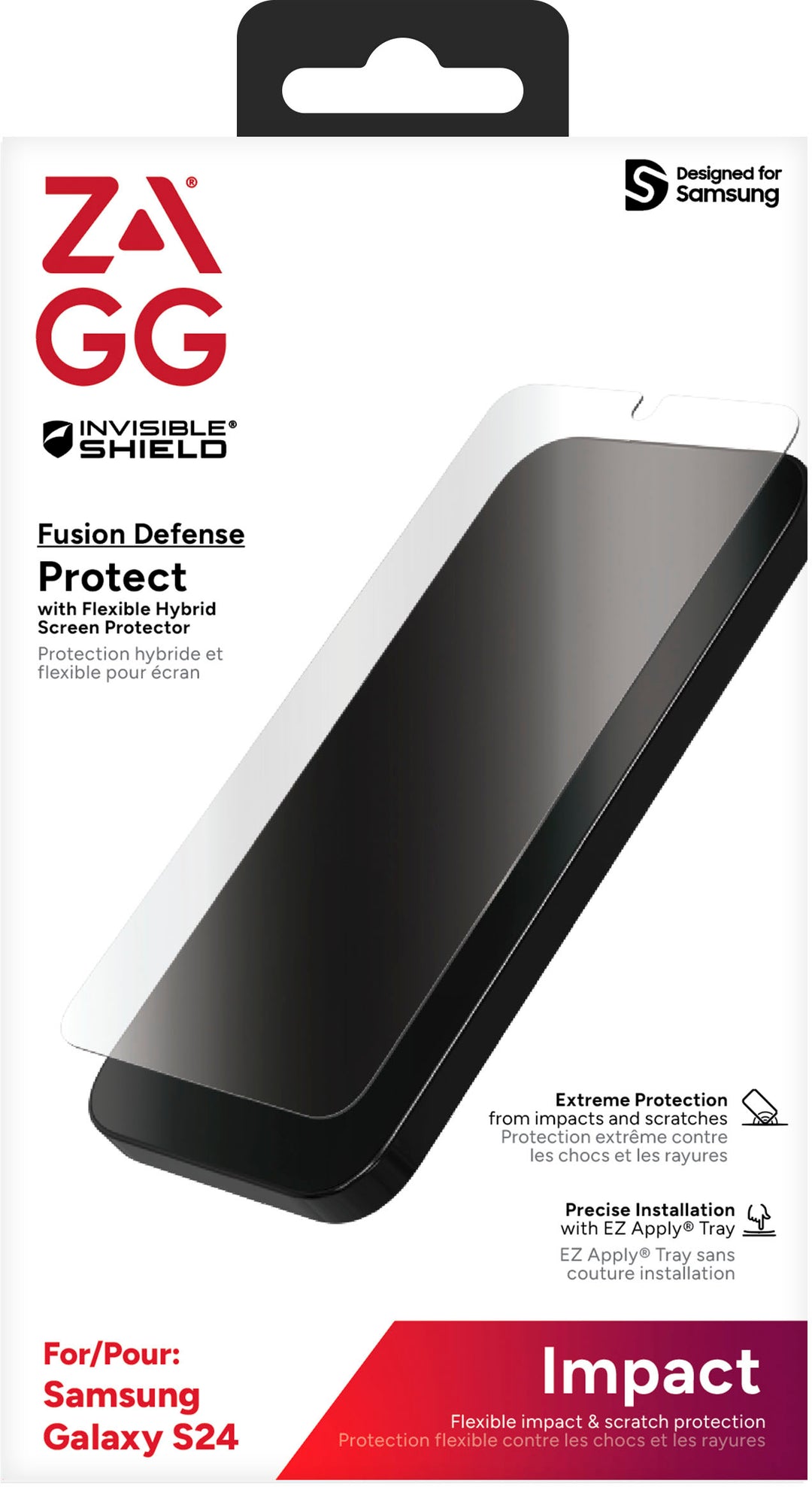 ZAGG - InvisibleShield Glass Fusion Defense Screen Protector for Samsung Galaxy S24 - Clear_4