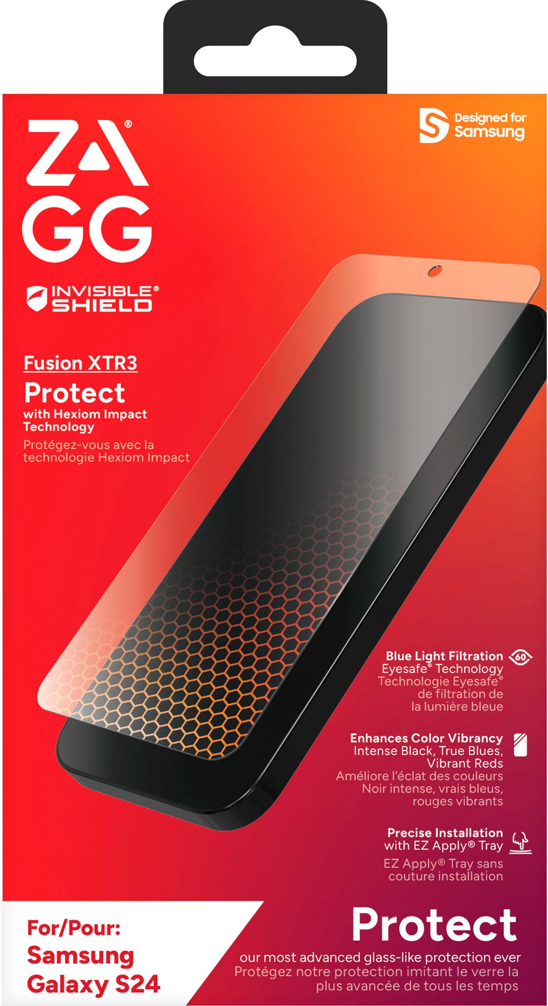 ZAGG - InvisibleShield Glass Fusion XTR3 Screen Protector for Samsung Galaxy S24 - Clear_4