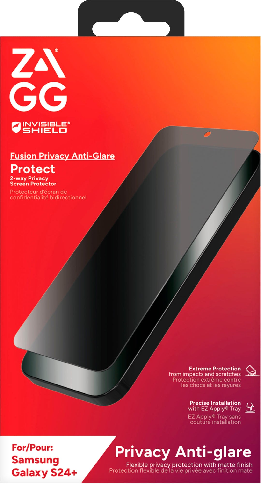 ZAGG - InvisibleShield Glass Fusion Privacy Screen Protector for Samsung Galaxy S24+ - Clear_4